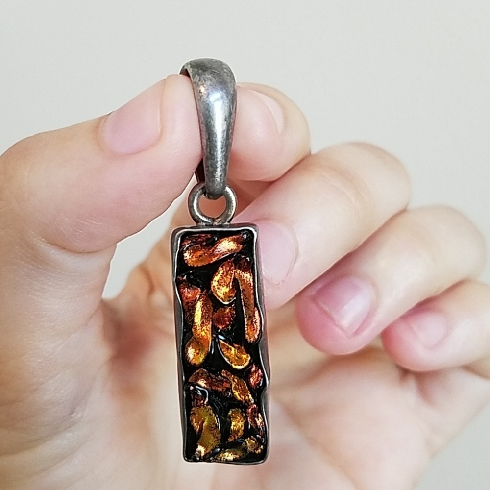 Vintage Sterling Silver Charles Albert Bar Pendant